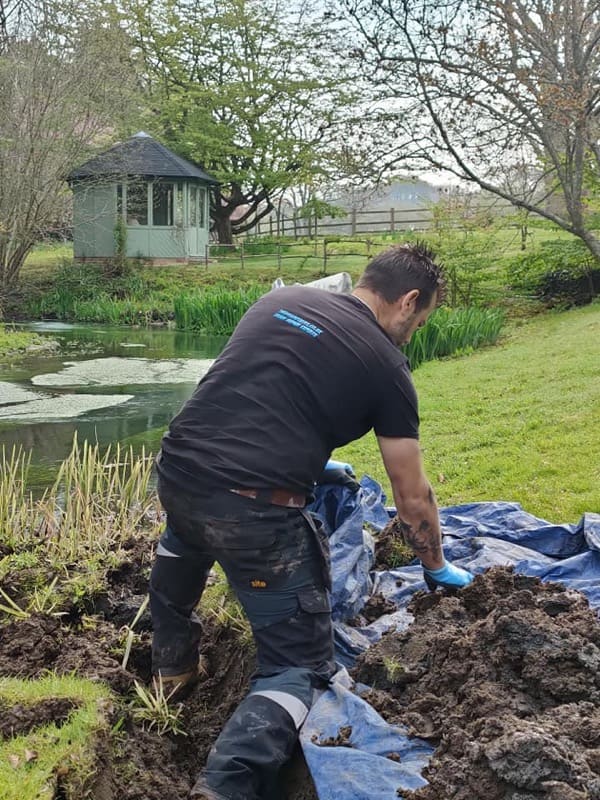 Drain fixing near a pond